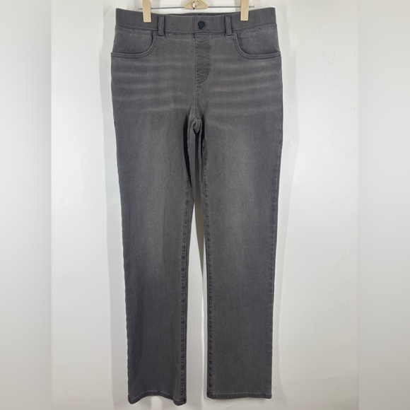 NWOT Betabrand Women’s Gray Stretch Straigh Leg Elastic Waist Shaping Jeans M - Picture 2 of 3